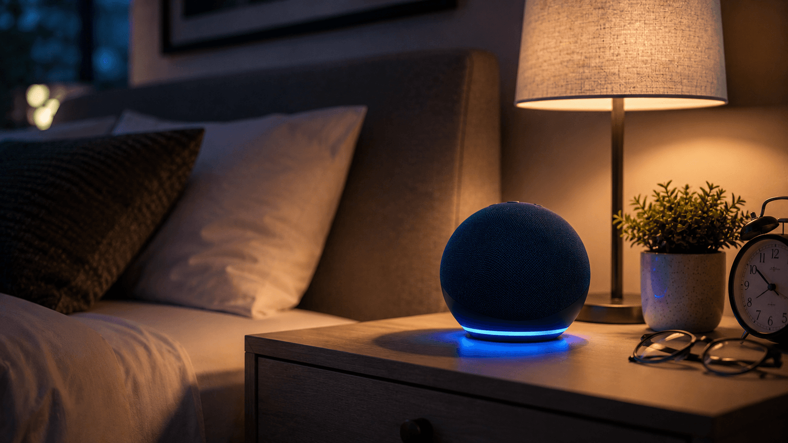 echo dot speaker night image